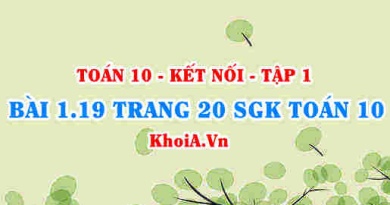 Bài 1.19 trang 20 SGK Toán 10 tập 1 Kết nối tri thức